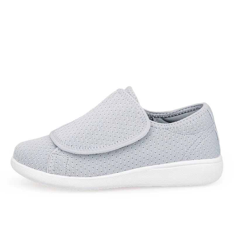 Chaussures orthopédiques larges à enfiler, mixtes, sans lacets, gris