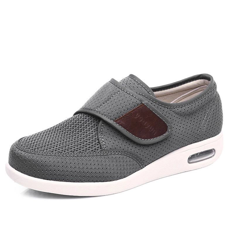 Chaussures orthopédiques larges à scratch, mixtes, du 38 au 48, gris