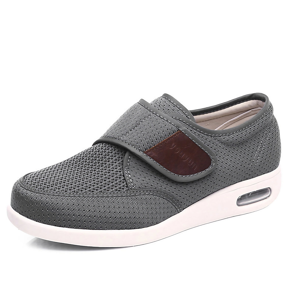 Chaussures orthopédiques larges à scratch, mixtes, du 38 au 48, gris