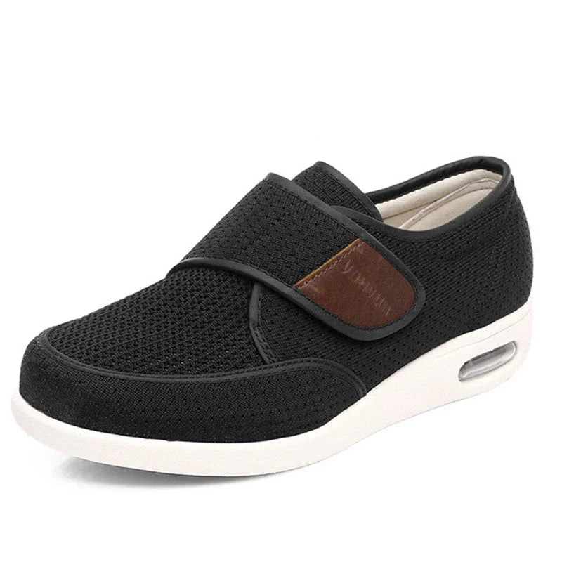 Chaussures orthopédiques larges à scratch, mixtes, du 38 au 48, noir