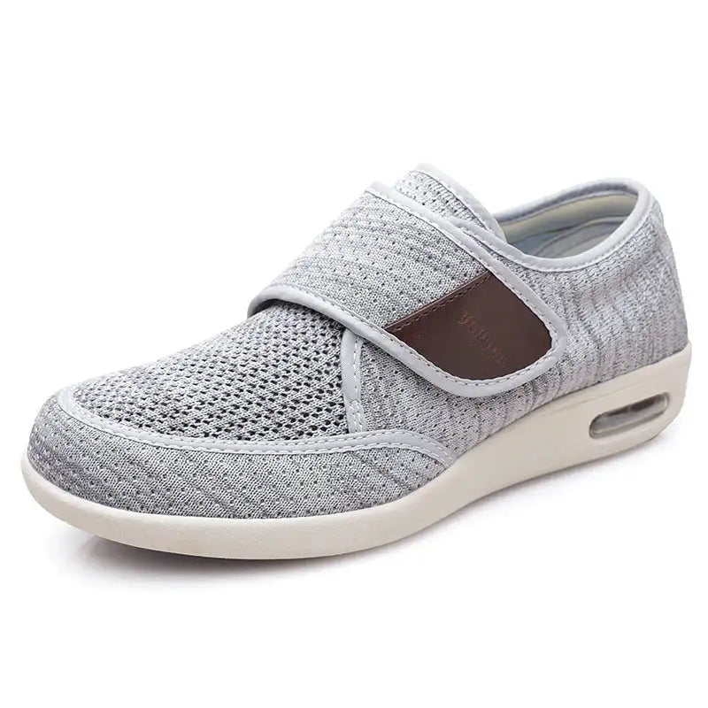 Chaussures orthopédiques larges à scratch, mixtes, du 38 au 48, gris clair