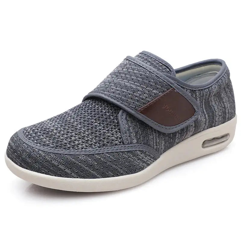 Chaussures orthopédiques larges à scratch, mixtes, du 38 au 48, gris foncé