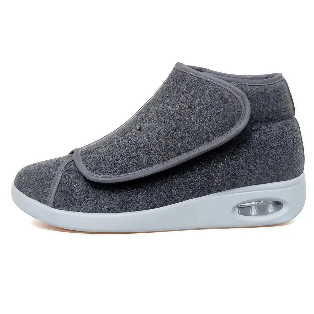 Chaussures orthopédiques montantes femme d'hiver, à scratch, gris