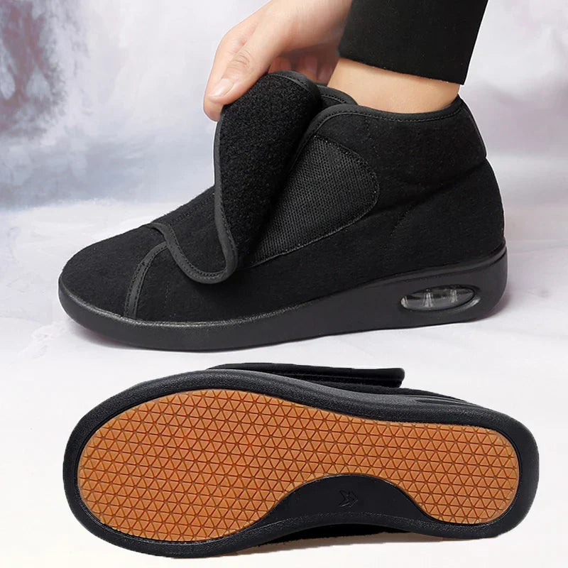 Chaussures orthopédiques montantes femme d'hiver, à scratch