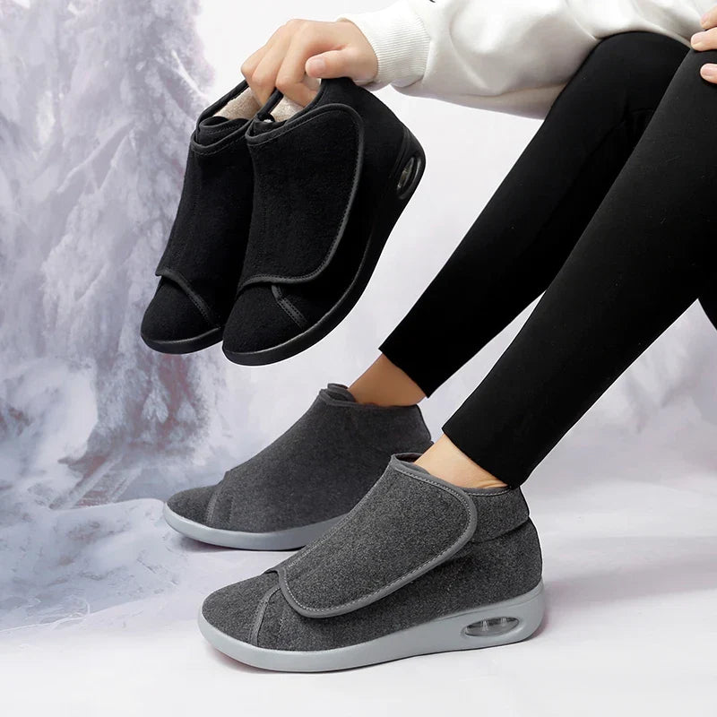 Chaussures orthopédiques montantes femme d'hiver, à scratch