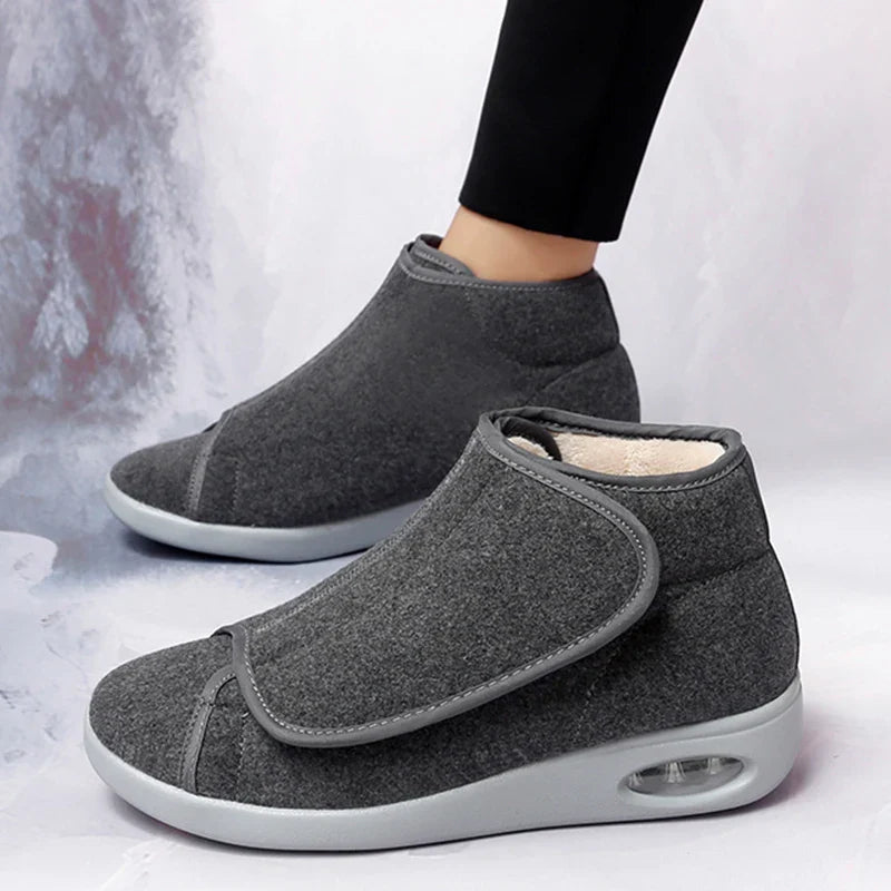 Chaussures orthopédiques montantes femme d'hiver, à scratch