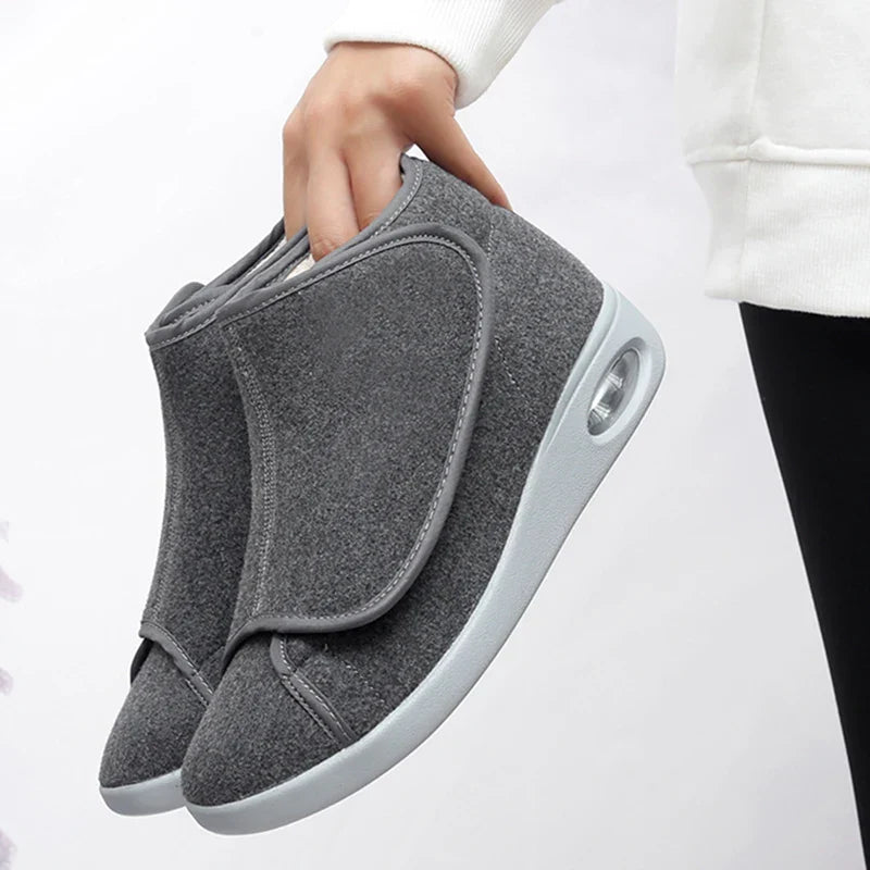 Chaussures orthopédiques montantes femme d'hiver, à scratch