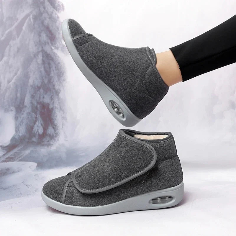 Chaussures orthopédiques montantes femme d'hiver, à scratch