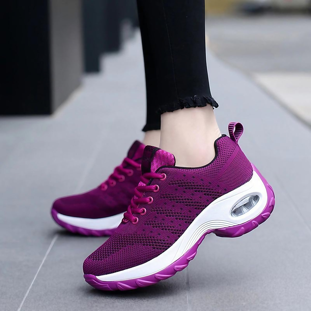 Chaussures orthopédiques femme à lacets, plateforme 5 cm, rouge