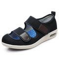 Chaussures orthopédiques ouvertes femme à scratch, maille, noir