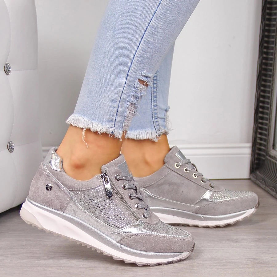 Chaussures orthopédiques femme, style décontracté, du 35 au 43, gris