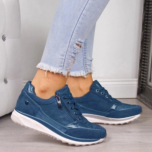 Chaussures orthopédiques femme, style décontracté, du 35 au 43, bleu