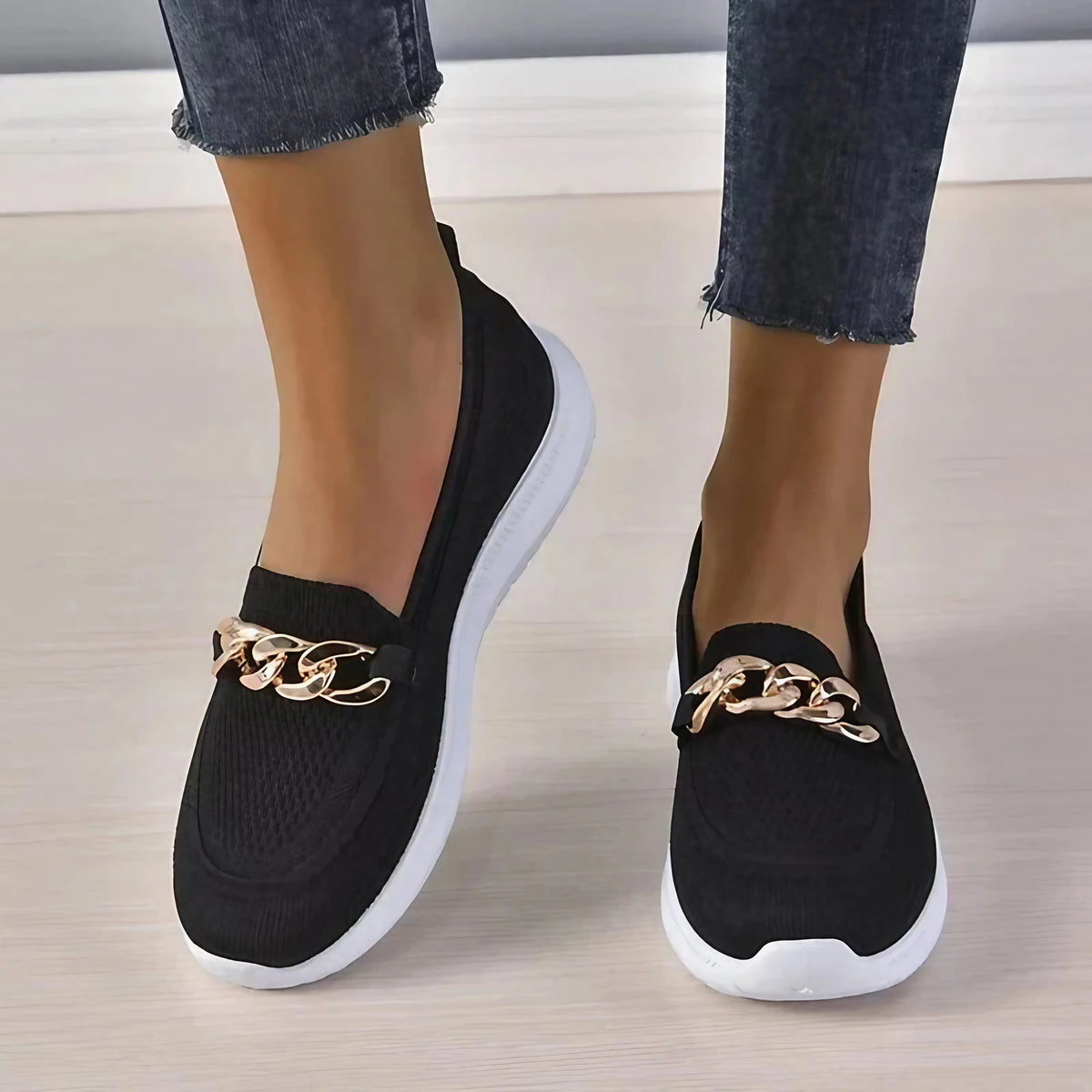 Chaussures orthopédiques femme à double zip, pieds larges, noir