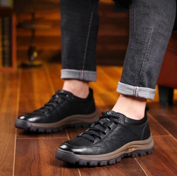 Chaussures orthopédiques homme, semelle antidérapante, noir ou marron