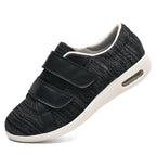 Chaussures orthopédiques mixtes à scratch, trois paires de semelles, noir et gris