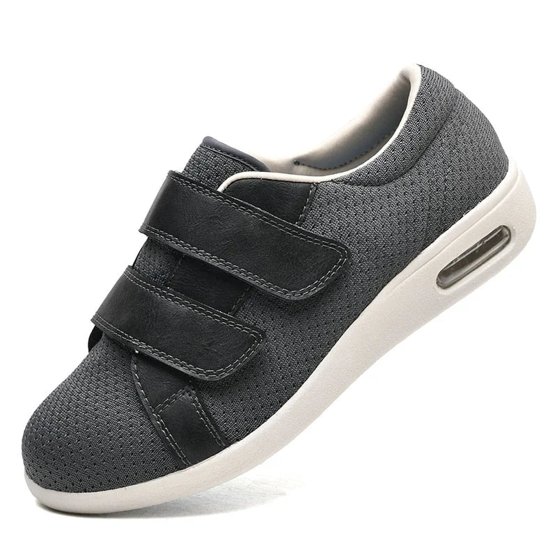 Chaussures orthopédiques mixtes à scratch, trois paires de semelles, gris