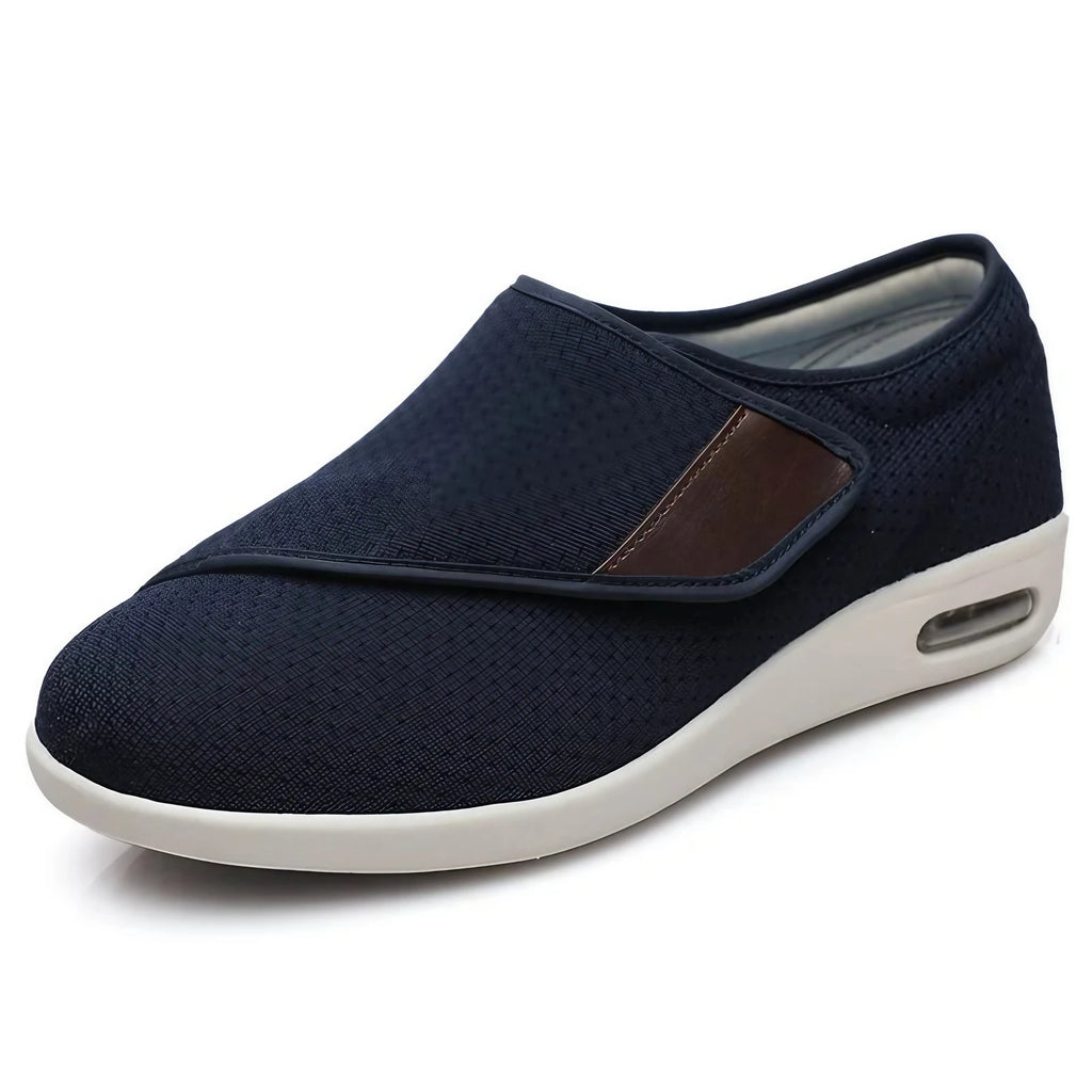 Chaussures orthopédiques unisexe à scratch, deux paires de semelles, bleu