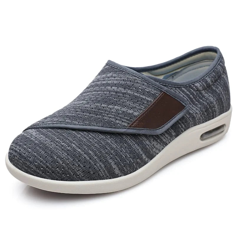 Chaussures orthopédiques unisexe à scratch, deux paires de semelles, gris foncé