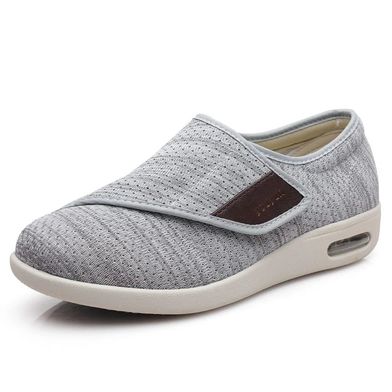 Chaussures orthopédiques unisexe à scratch, deux paires de semelles, gris clair