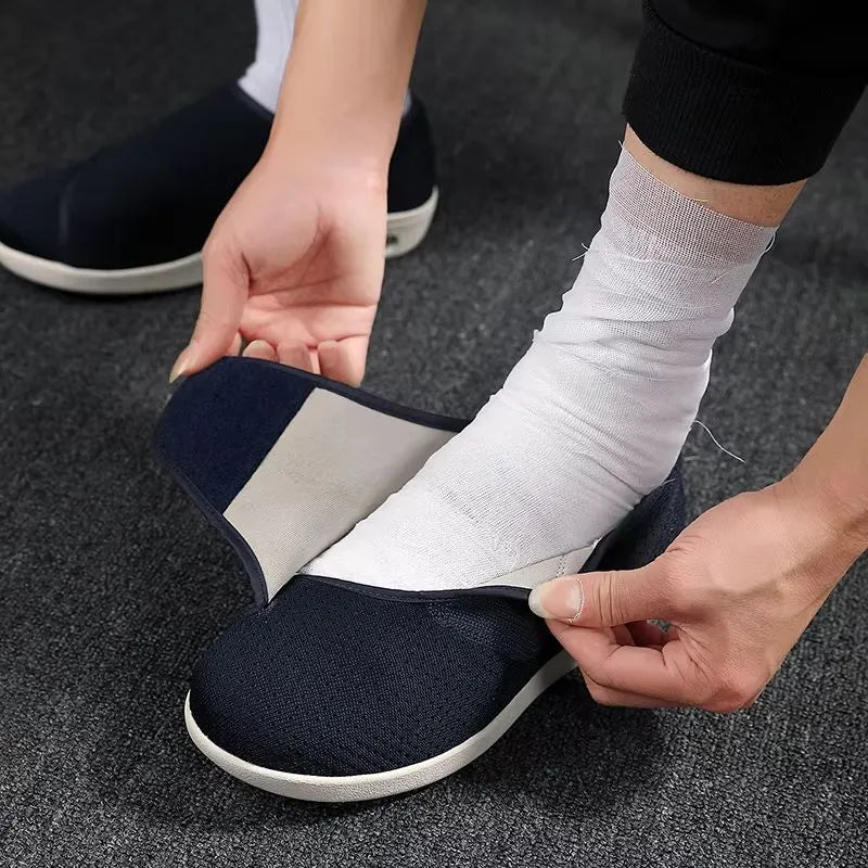 Chaussures orthopédiques unisexe à scratch, deux paires de semelles