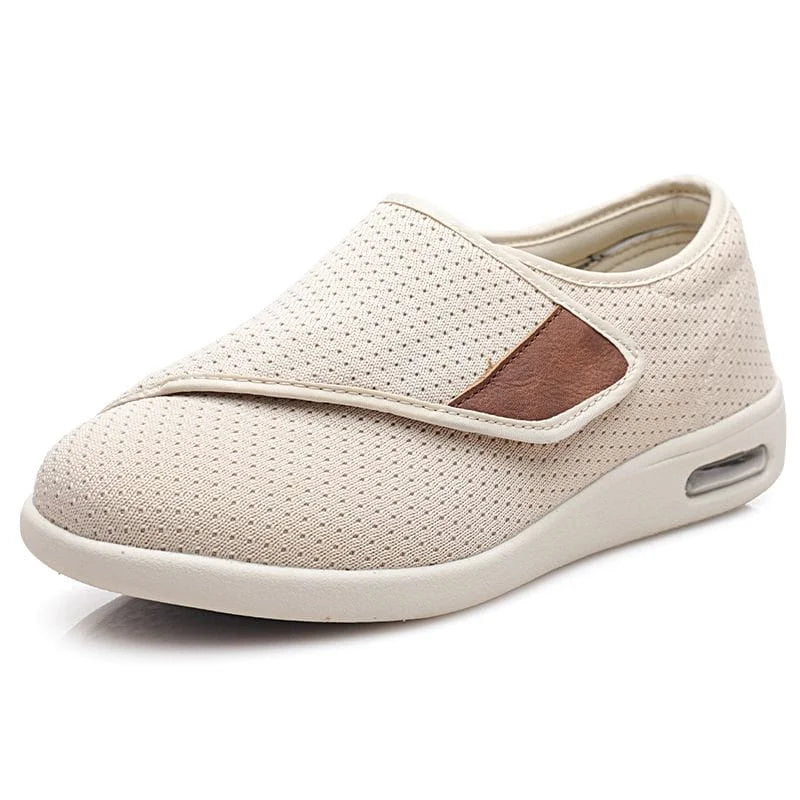 Chaussures orthopédiques unisexe à scratch, deux paires de semelles, beige