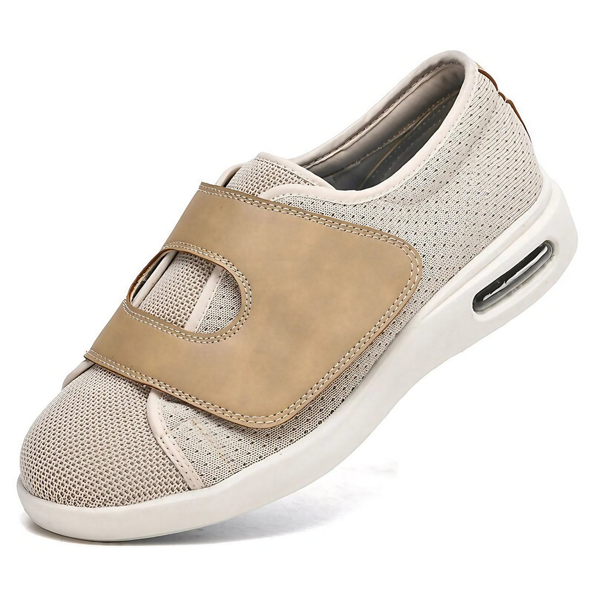 Chaussures orthopédiques unisexe à scratch, semelles amovibles, beige