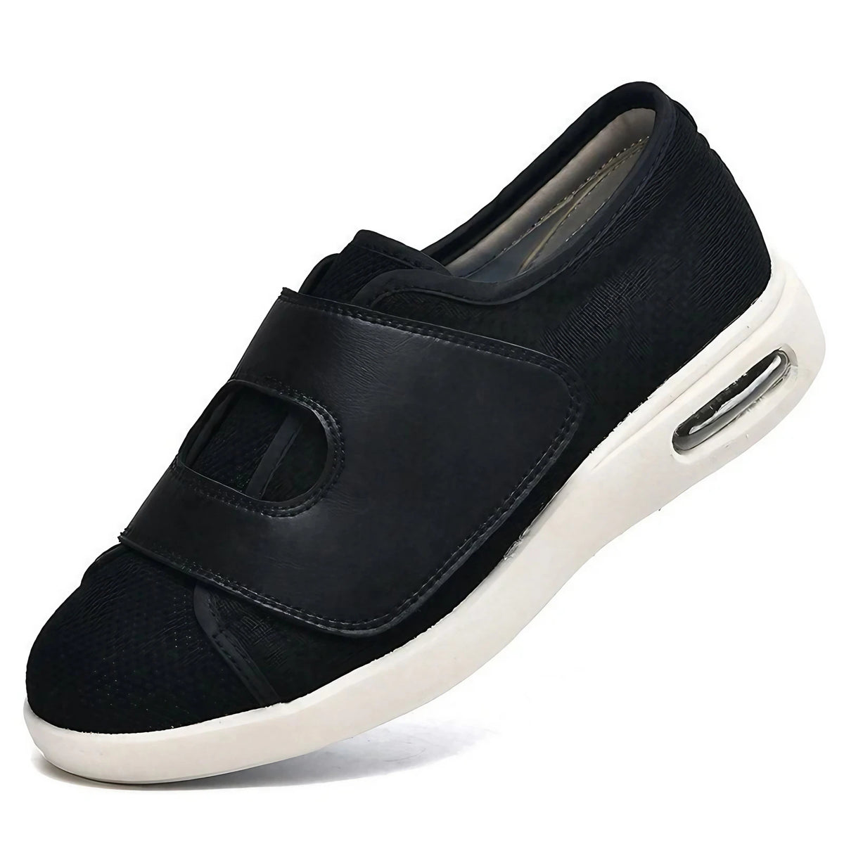 Chaussures orthopédiques unisexe à scratch, semelles amovibles, noir