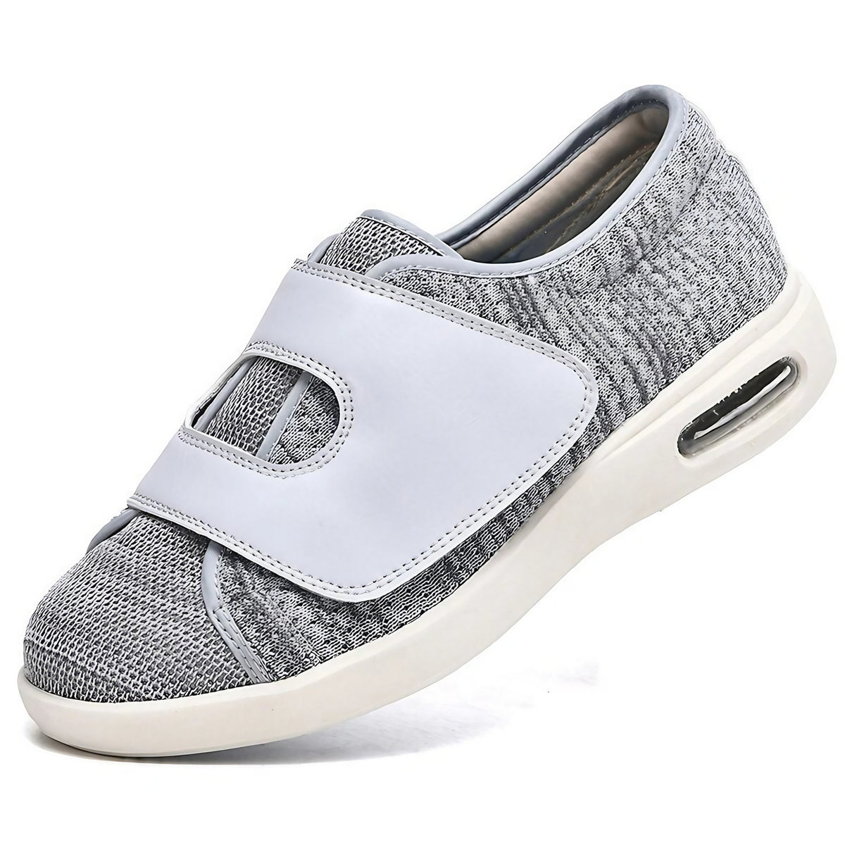 Chaussures orthopédiques unisexe à scratch, semelles amovibles, gris clair
