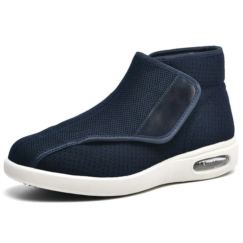 Chaussures orthopédiques larges mixtes à scratch, semelles amovibles, bleu