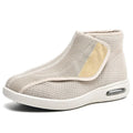 Chaussures orthopédiques larges mixtes à scratch, semelles amovibles, beige