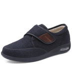 Chaussures orthopédiques mixtes à scratch, semelles amovibles, noir