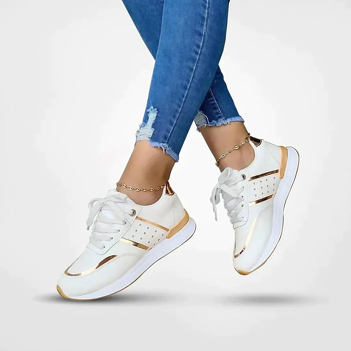 Chaussures orthopédiques femme légères, membrane imperméable, blanc