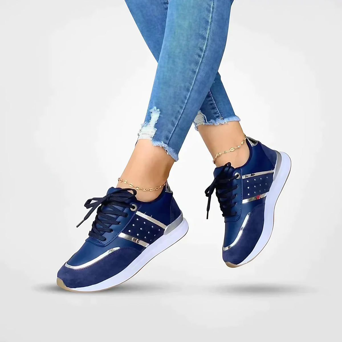 Chaussures orthopédiques femme légères, membrane imperméable, bleu foncé