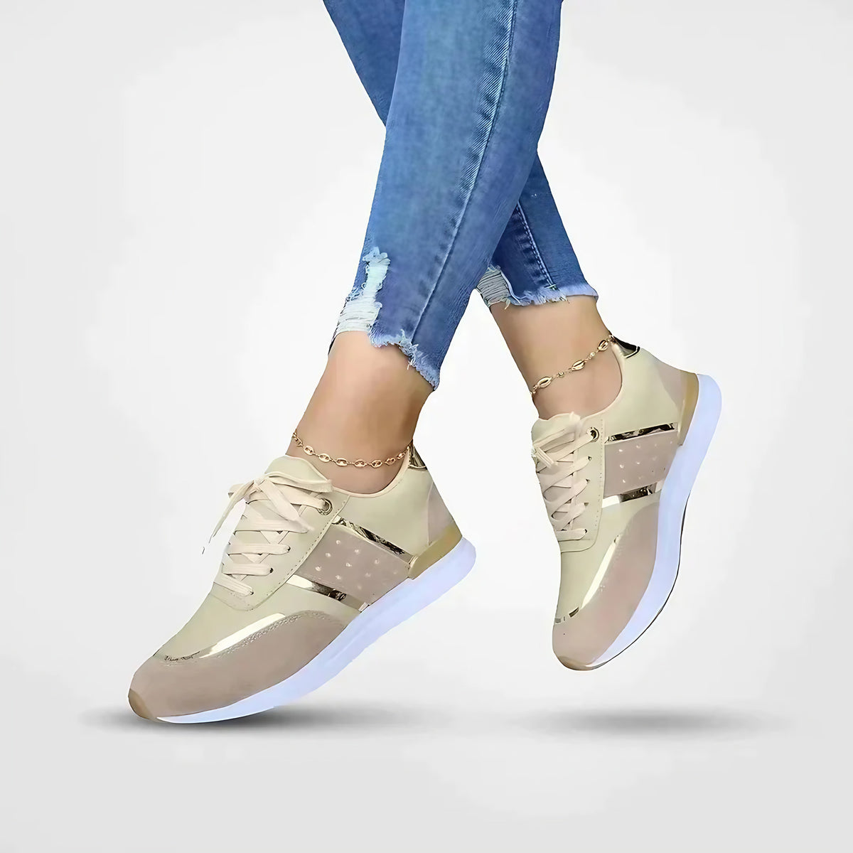 Chaussures orthopédiques femme légères, membrane imperméable, beige