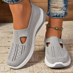 Chaussures orthopédiques femme, semelle souple antidérapante, gris