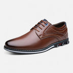 Chaussures orthopédiques homme à lacets, talon bas, marron