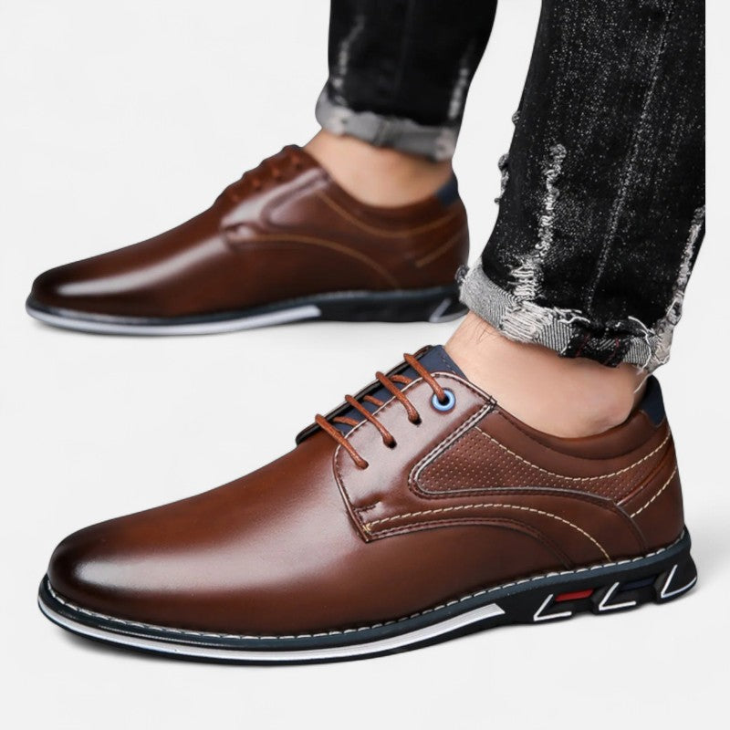 Chaussures orthopédiques homme à lacets, talon bas