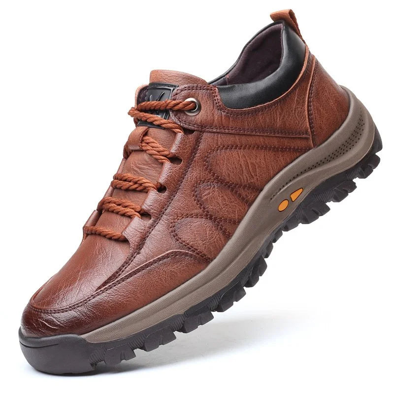 Chaussures orthopédiques homme légères, semelle antidérapante, marron