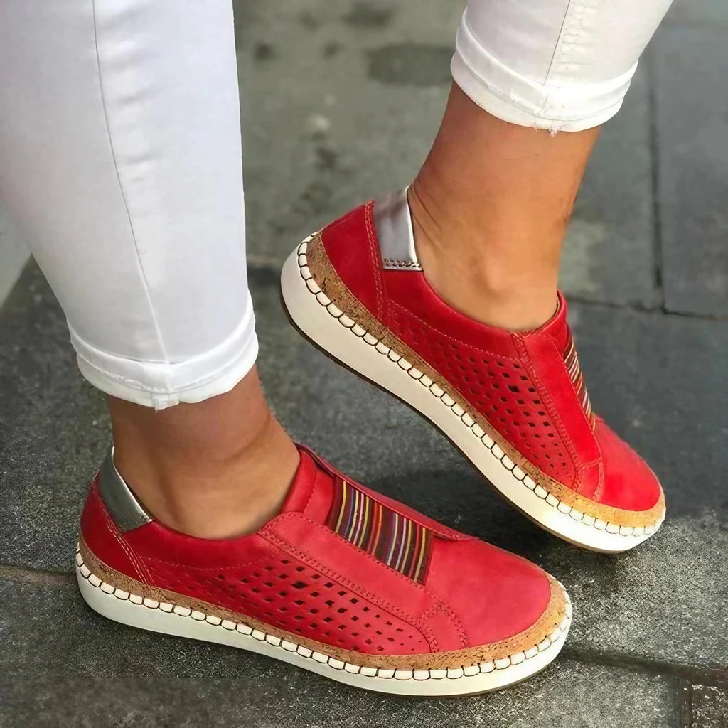 Chaussures orthopédiques femme à scratch, voûte plantaire soutenue