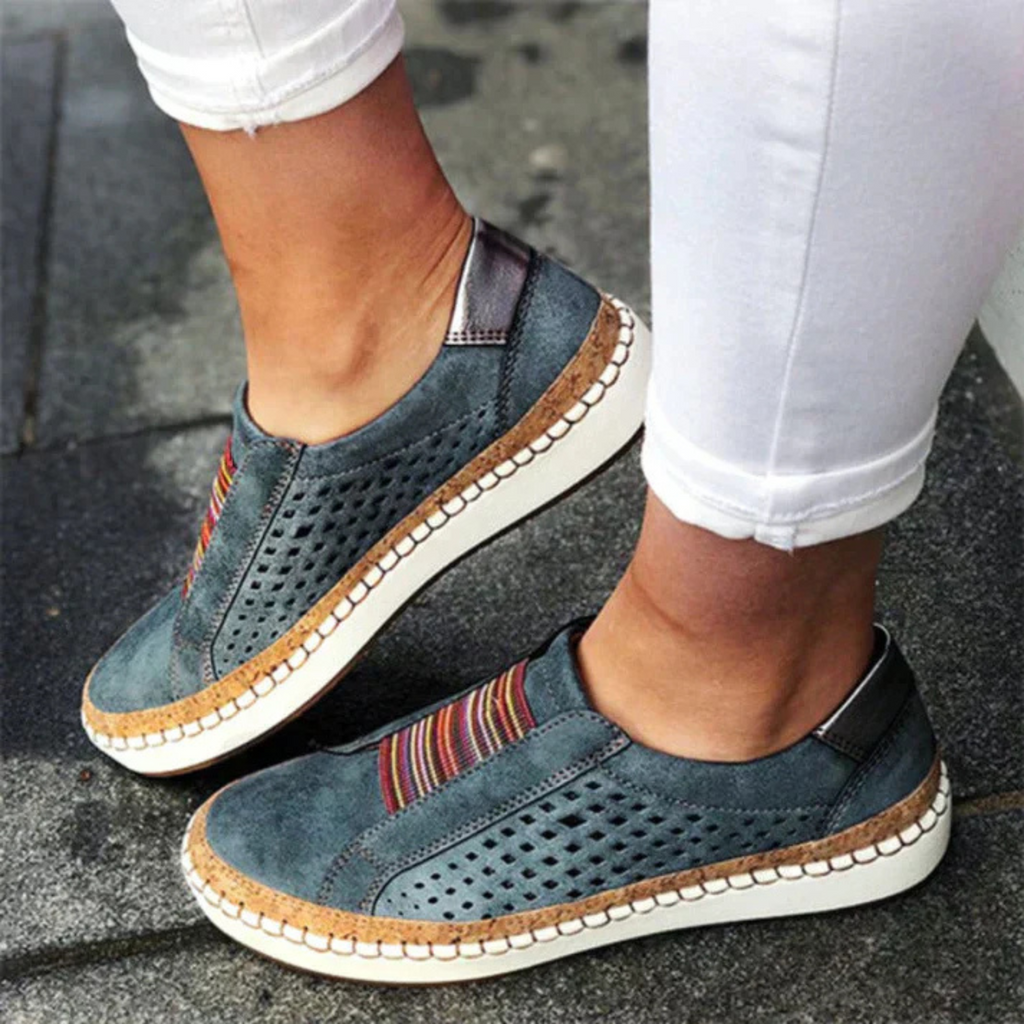 Chaussures orthopédiques femme, semelle antidérapante, du 35 au 43, bleu
