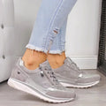 Chaussures orthopédiques femme, semelle antidérapante, pieds larges, gris