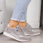 Chaussures orthopédiques femme, semelle antidérapante, pieds larges, gris