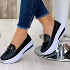 Chaussures orthopédiques femme à enfiler, semelle ergonomique, noir