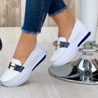 Chaussures orthopédiques femme à enfiler, semelle ergonomique, blanc