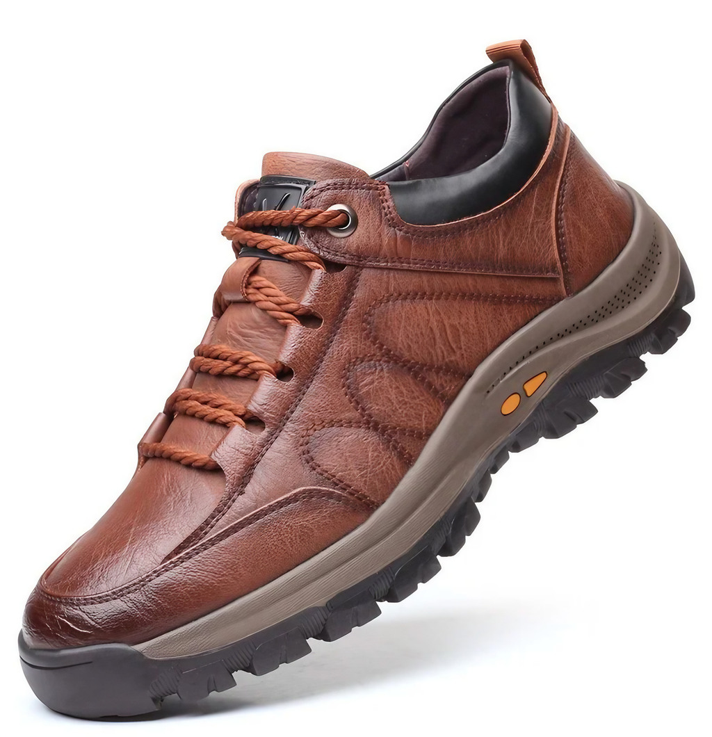 Chaussures orthopédiques homme, semelle épaisse antidérapante, marron