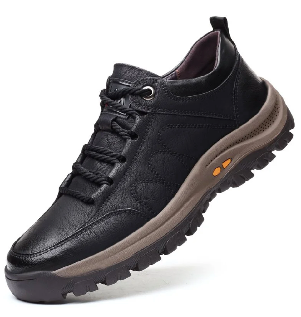 Chaussures orthopédiques homme, semelle épaisse antidérapante, noir