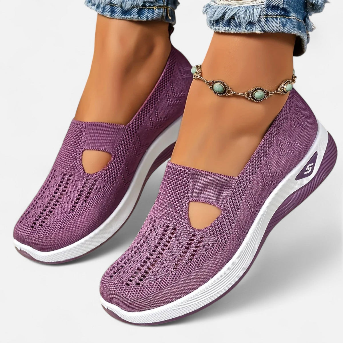 Chaussures orthopédiques femme légères, sans lacets, du 35 au 43, violet