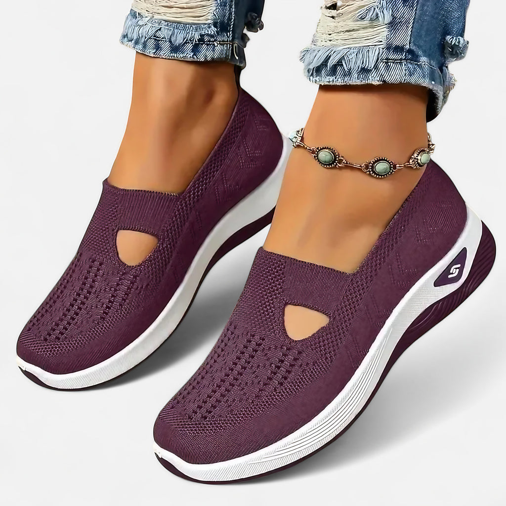 Chaussures orthopédiques femme légères, sans lacets, du 35 au 43, violet foncé