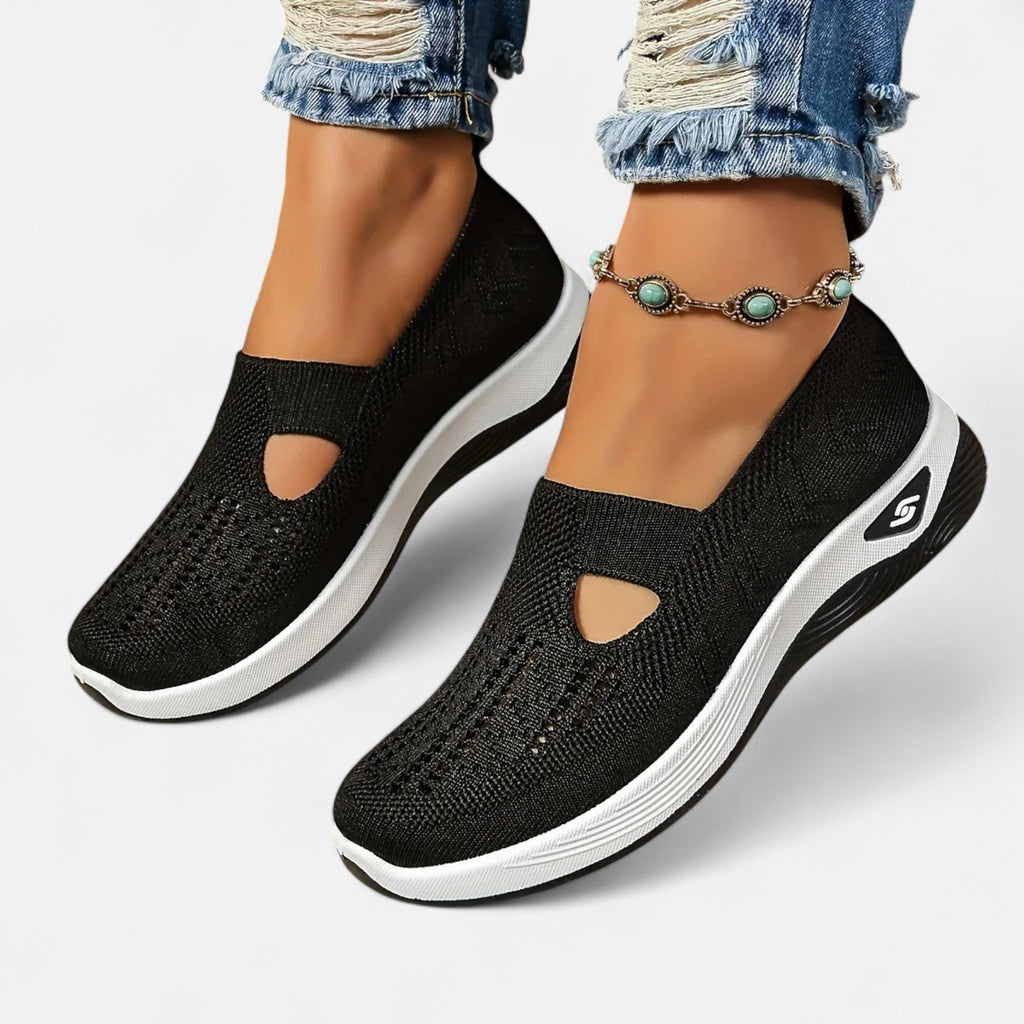 Chaussures orthopédiques femme légères, sans lacets, du 35 au 43, noir