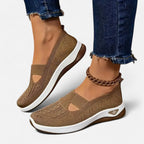 Chaussures orthopédiques femme légères, sans lacets, du 35 au 43, marron foncé